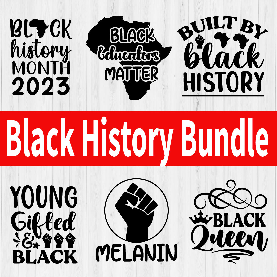 Black History Svg Design Bundle Vol2 cover image.