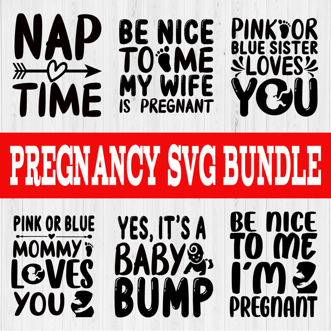 Pregnancy Typography Design Bundle Vol5 preview image.