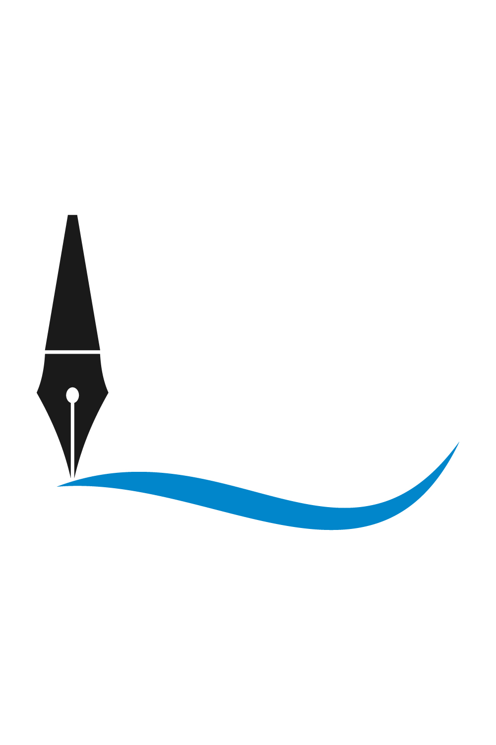 Fountain writing pen logo design, Vector design concept pinterest preview image.