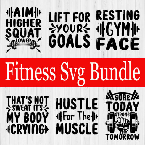 Fitness Svg Bundle Vol1 cover image.