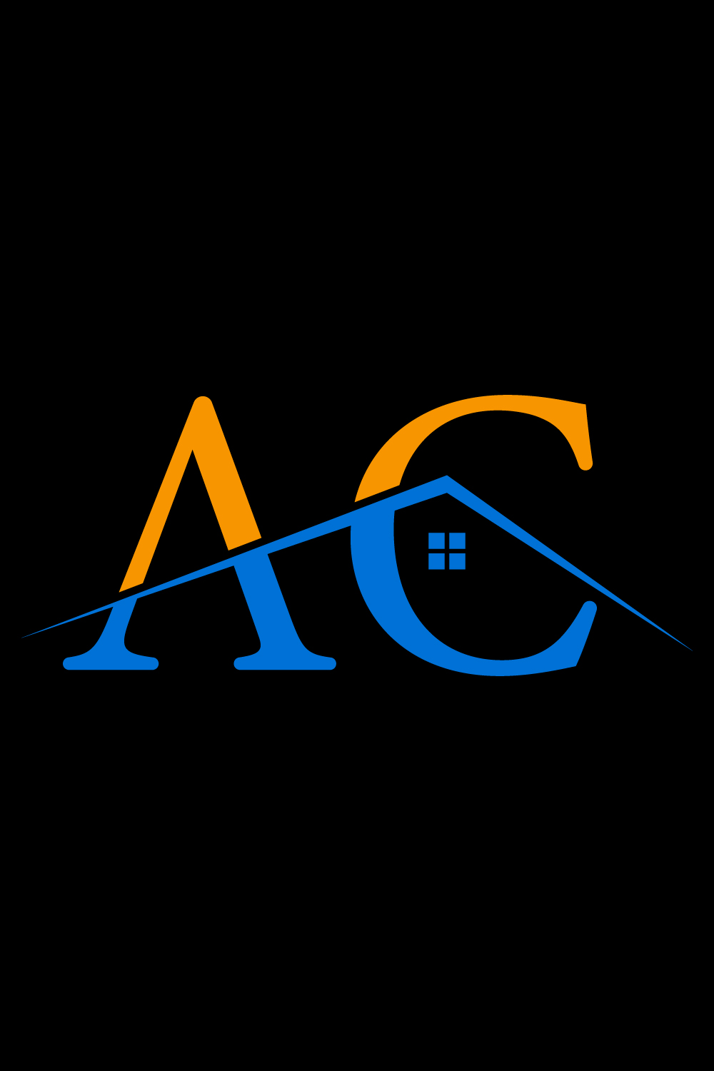 Initial AC Letter logo design, Vector design concept pinterest preview image.