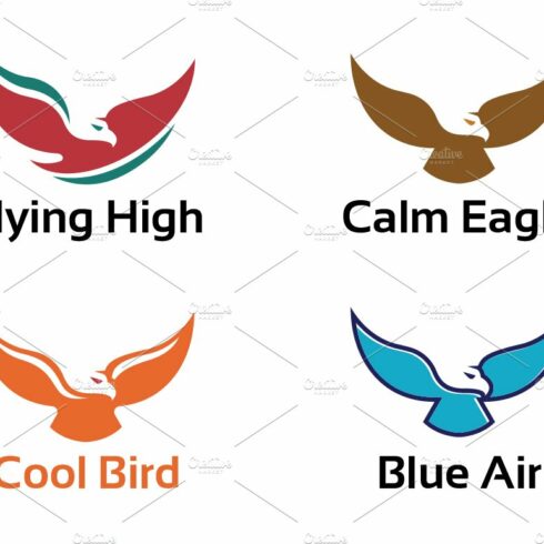 4 Simple Eagle Hawk Logo Symbol cover image.