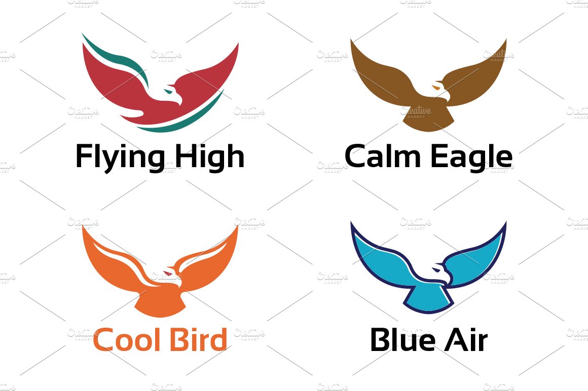 4 Simple Eagle Hawk Logo Symbol cover image.
