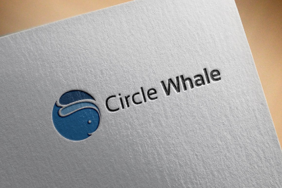 Circle Whale Big Fish Cute Logo preview image.