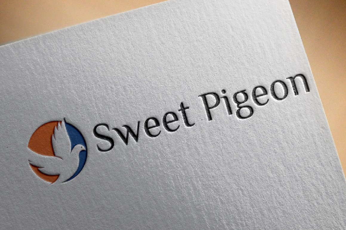 Sweet Pigeon Bird in Peace Logo preview image.
