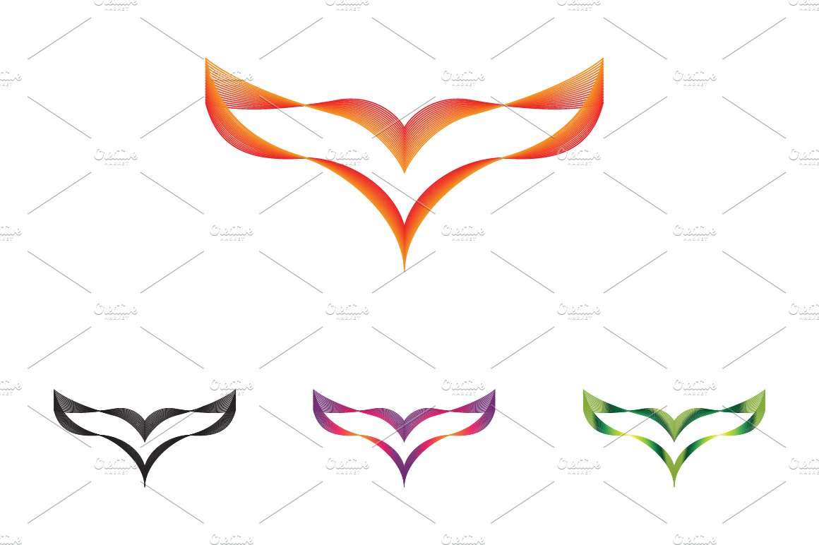 Unique Wings Bird Abstract Logo cover image.