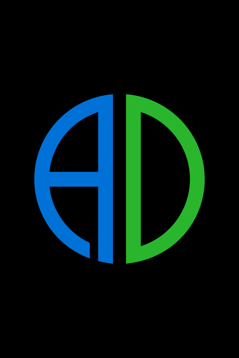 Initial AD Letter logo design, Vector design concept pinterest preview image.