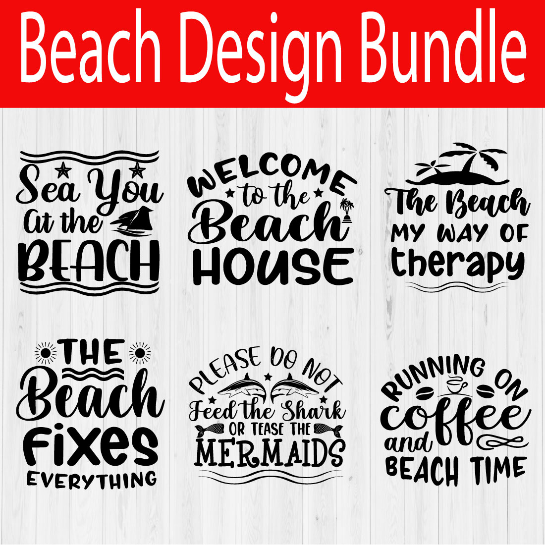 Beach Svg Quotes Set Vol5 preview image.