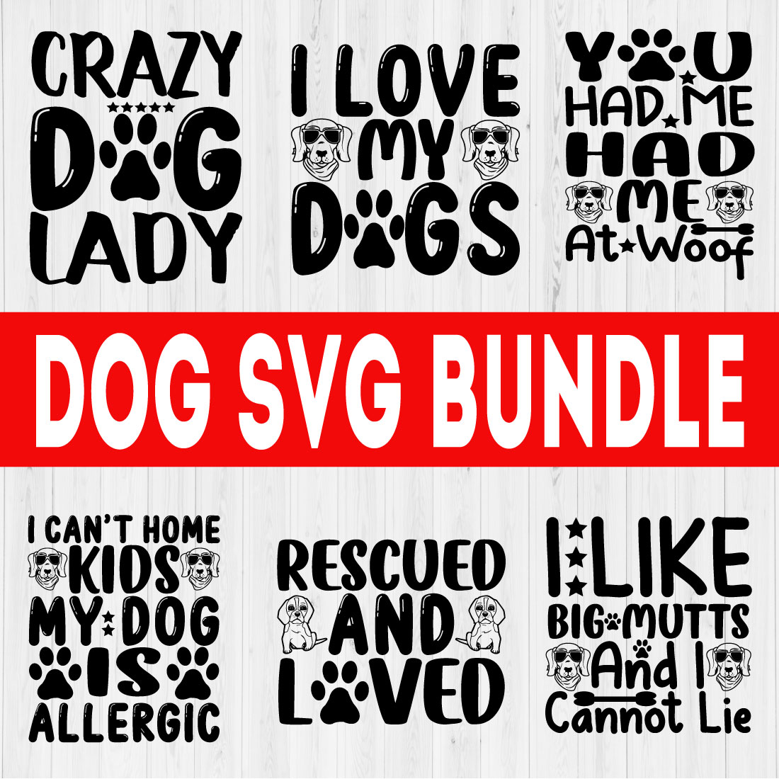Dog funny Quotes Bundle Vol19 preview image.