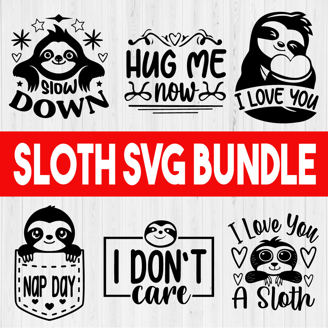 Sloth Svg Quote Bundle Vol3 preview image.