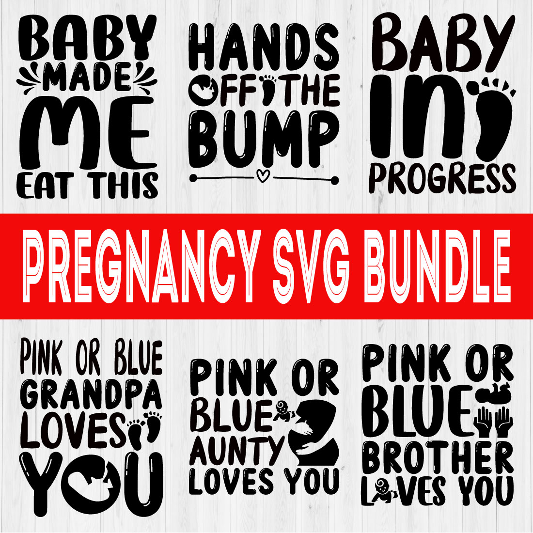 Pregnancy Svg Quotes Bundle Vol4 preview image.