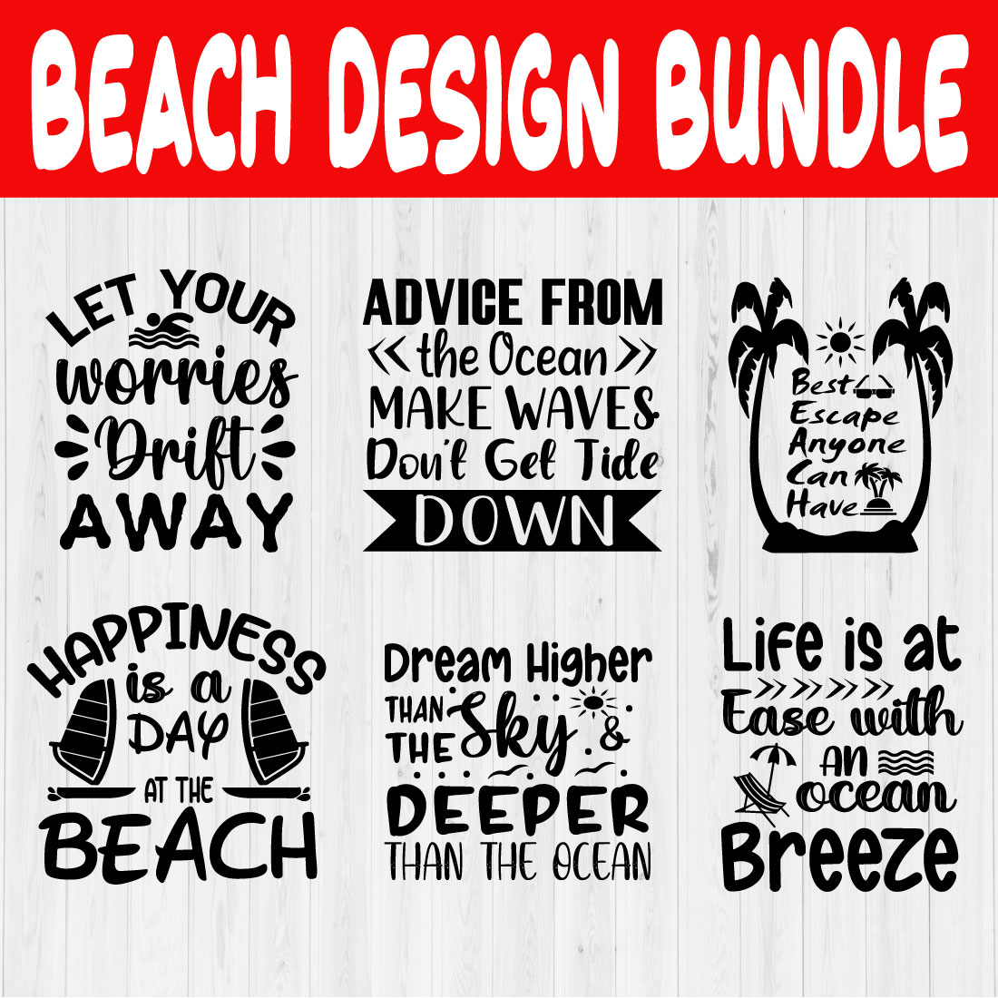 Beach Svg Quotes Bundle Vol2 preview image.