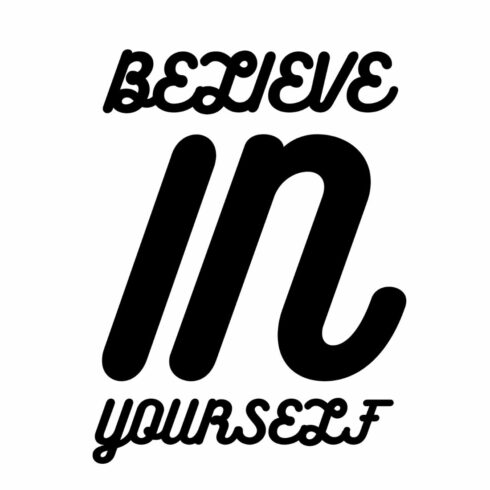 Typography T-shirt Design, Believe in Yourself cover image.
