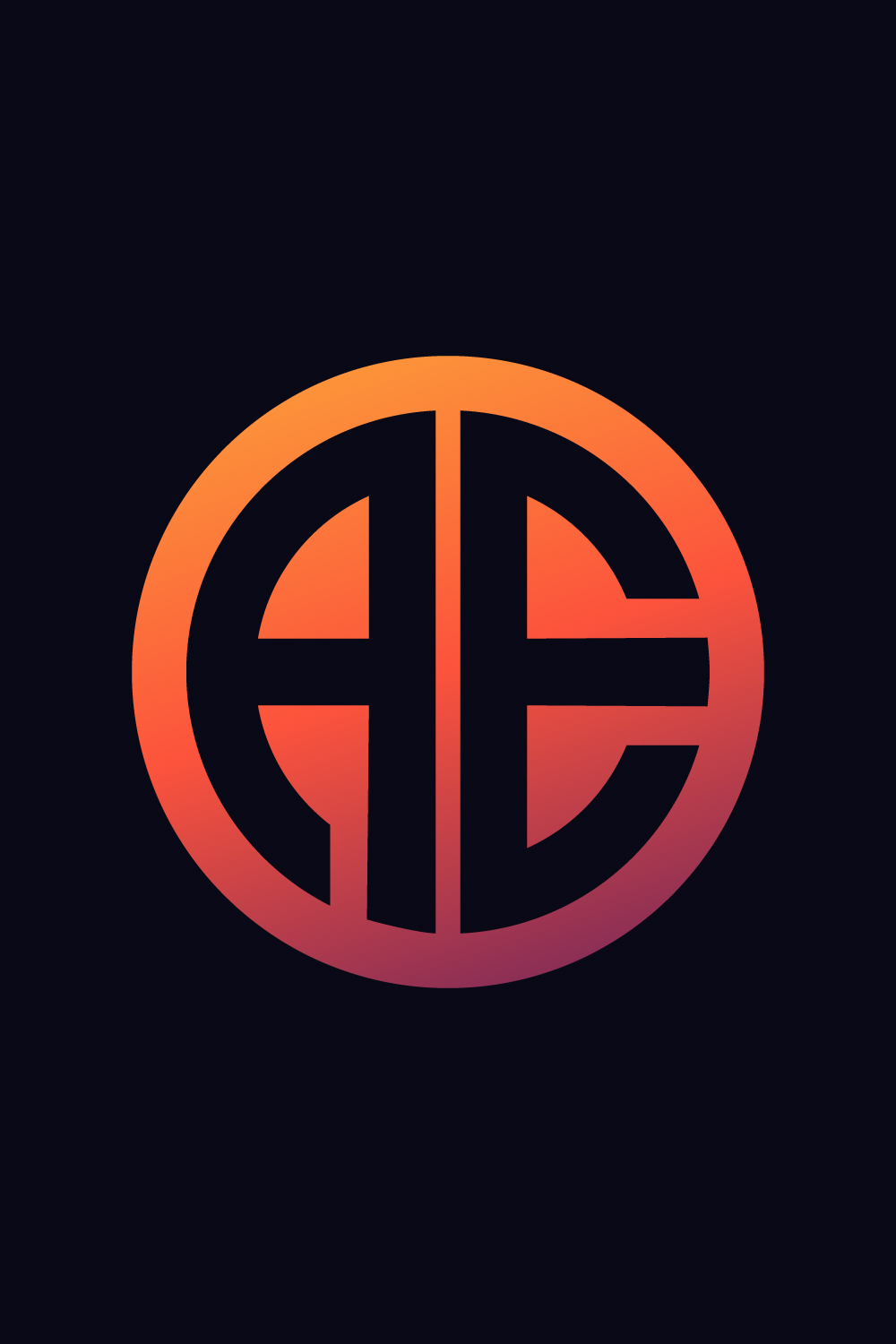 Initial AE Letter logo design, Vector design concept pinterest preview image.