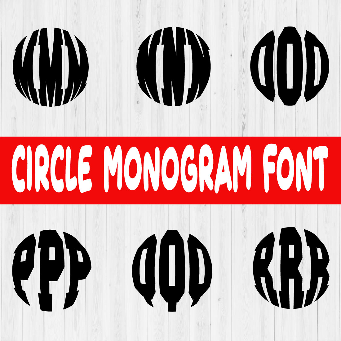 Circle Monogram Font Vol3 preview image.