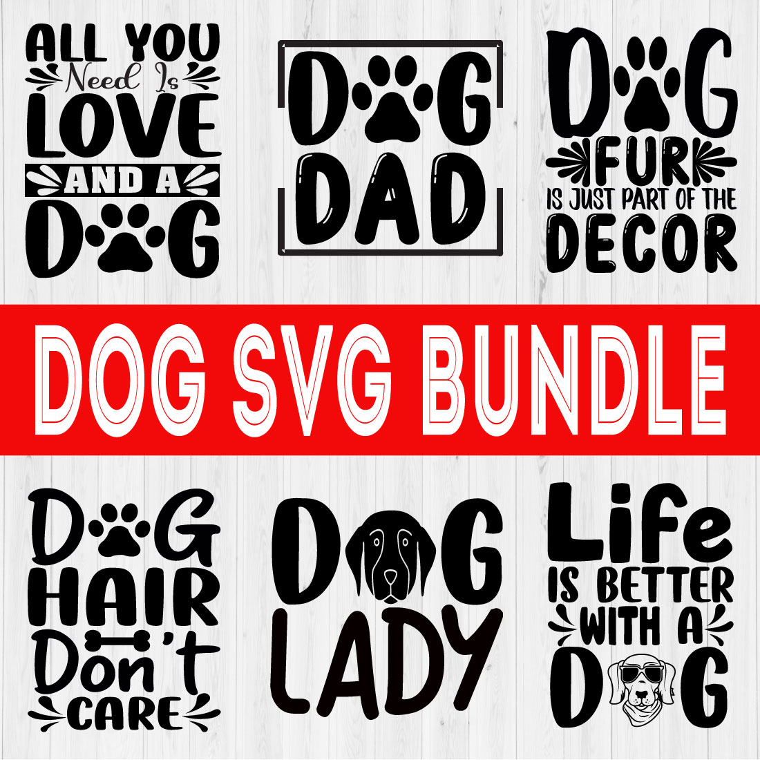 Dog Design Quote Svg Bundle Vol20 cover image.