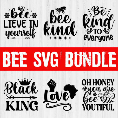 Bee Svg Typography Design Bundle Vol7 cover image.