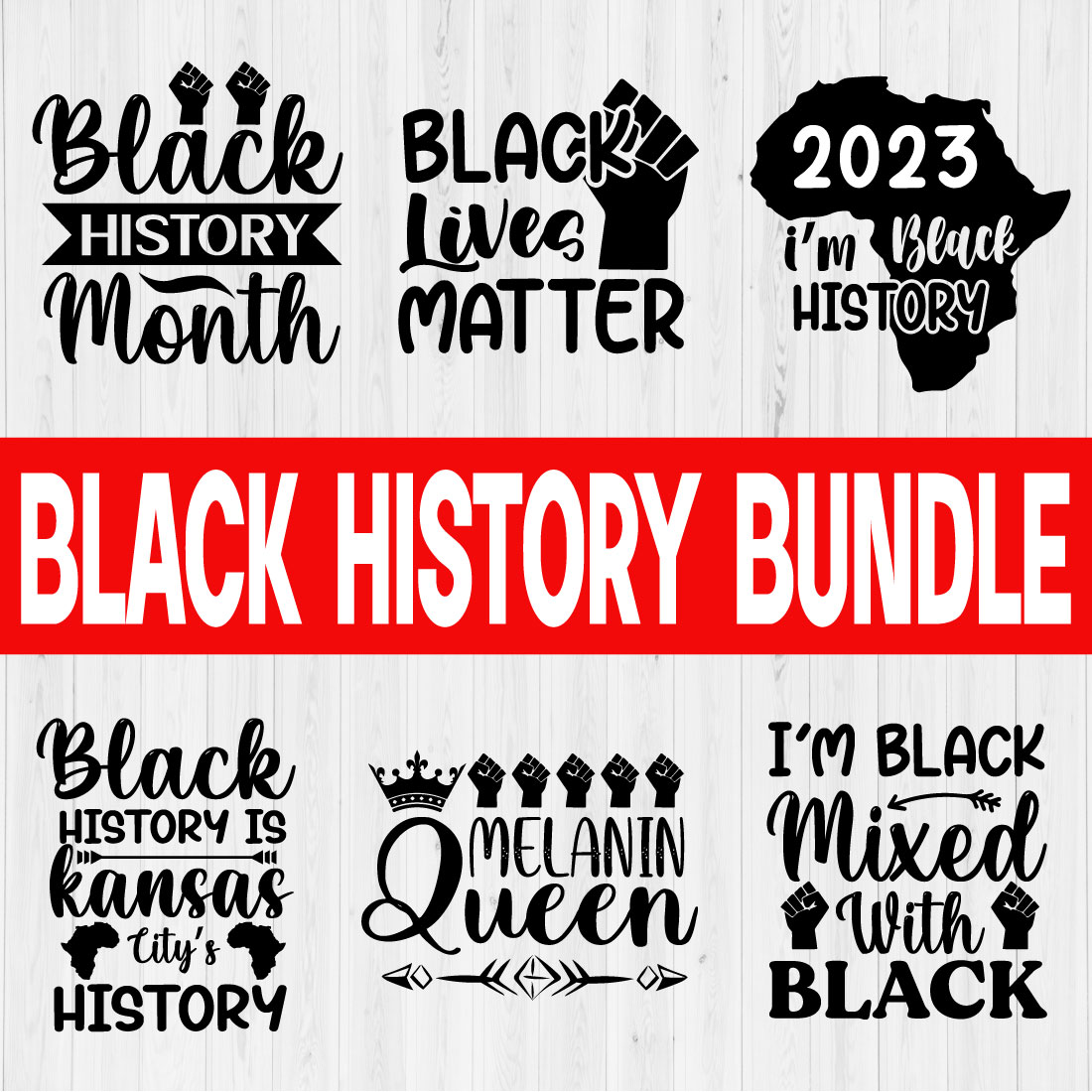 Black History Svg Bundle Vol1 cover image.