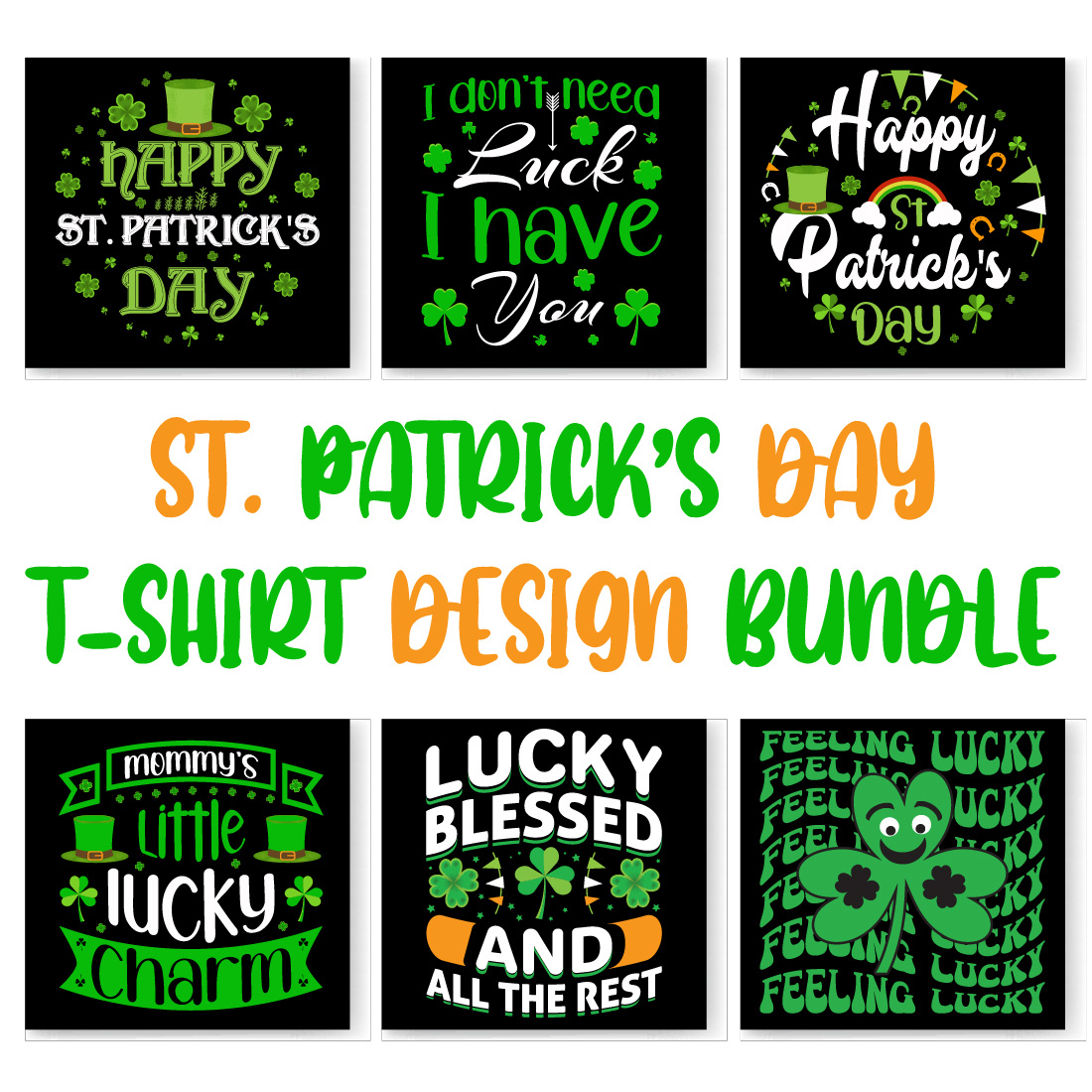 St patrick's day t - shirt design bundle.