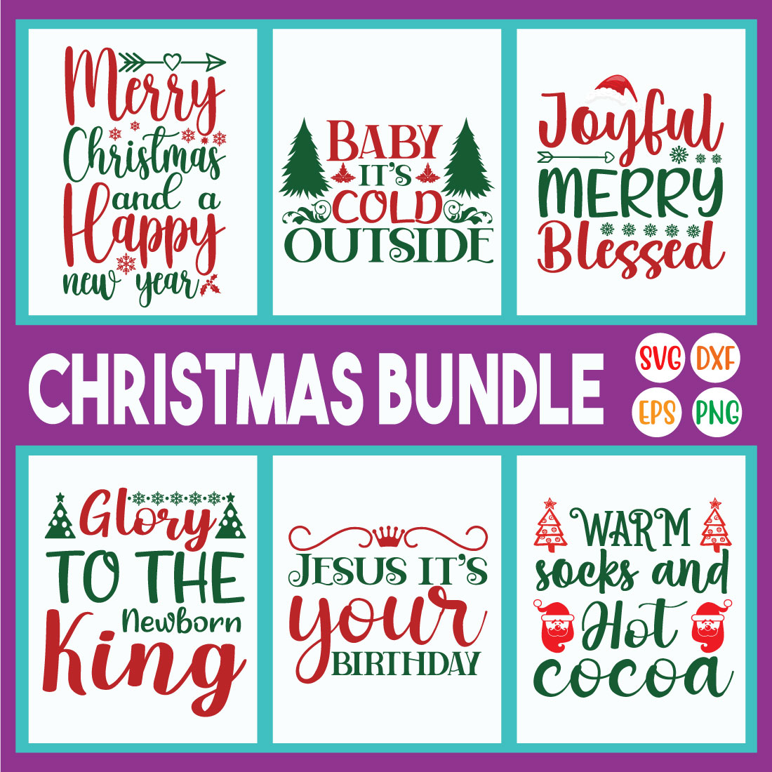 Christmas Svg Design Bundle57 cover image.