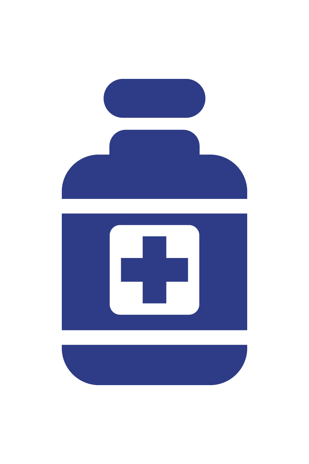 Medical bottle logo design, Vector design template pinterest preview image.