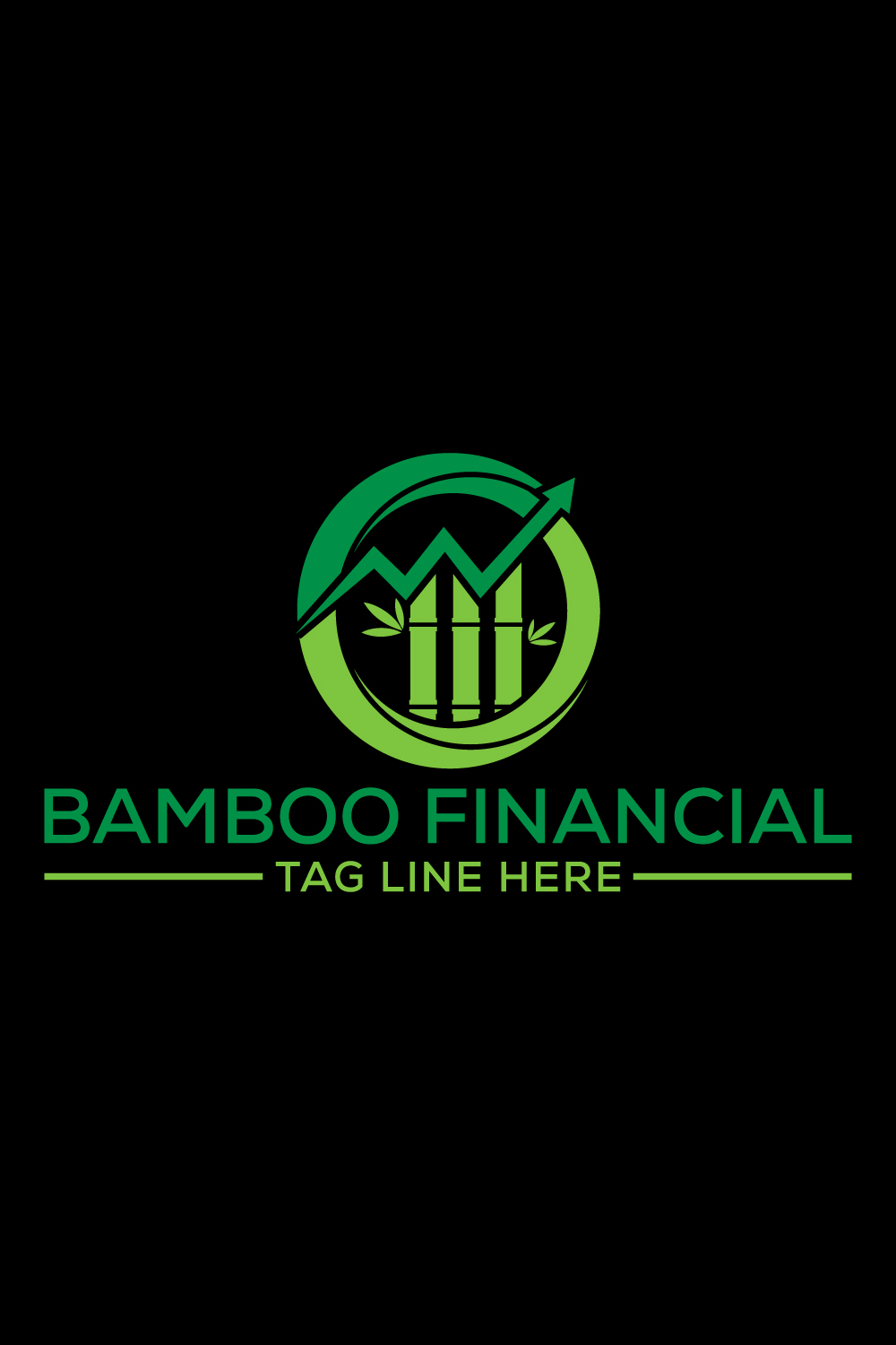 Bamboo Financial logo design, Vector design template pinterest preview image.