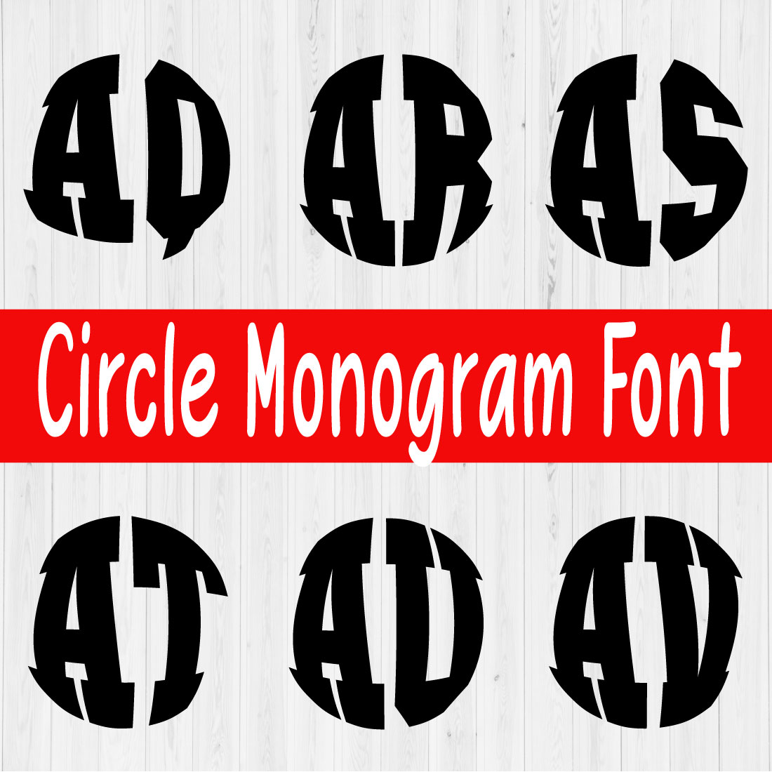 Circle Monogram Svg Font Vol8 preview image.