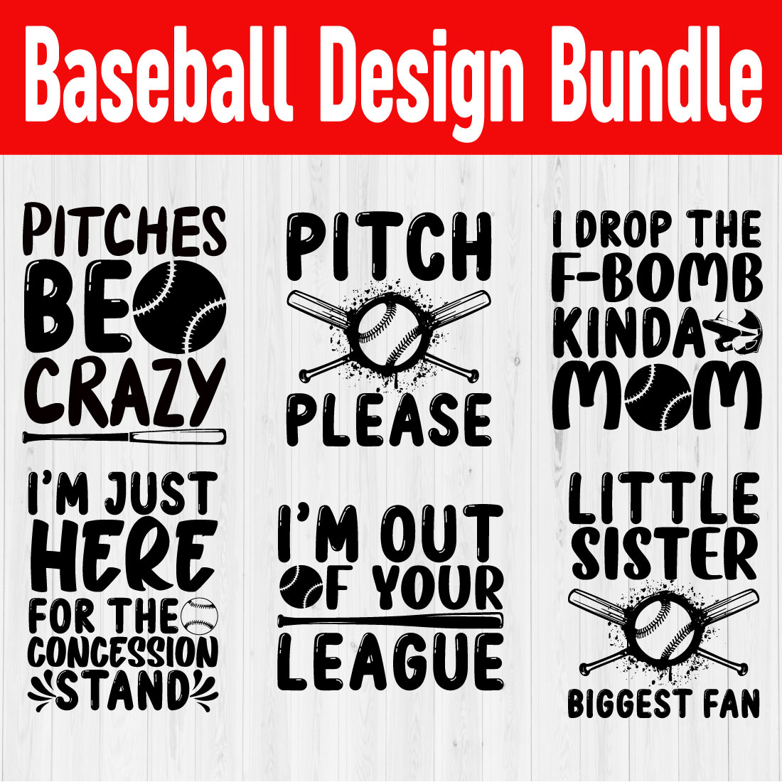 Baseball Svg Bundle Vol1 cover image.