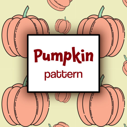 Color drawing of pumpkins pattern with contour lines Cute pumpkins pattern cover image.