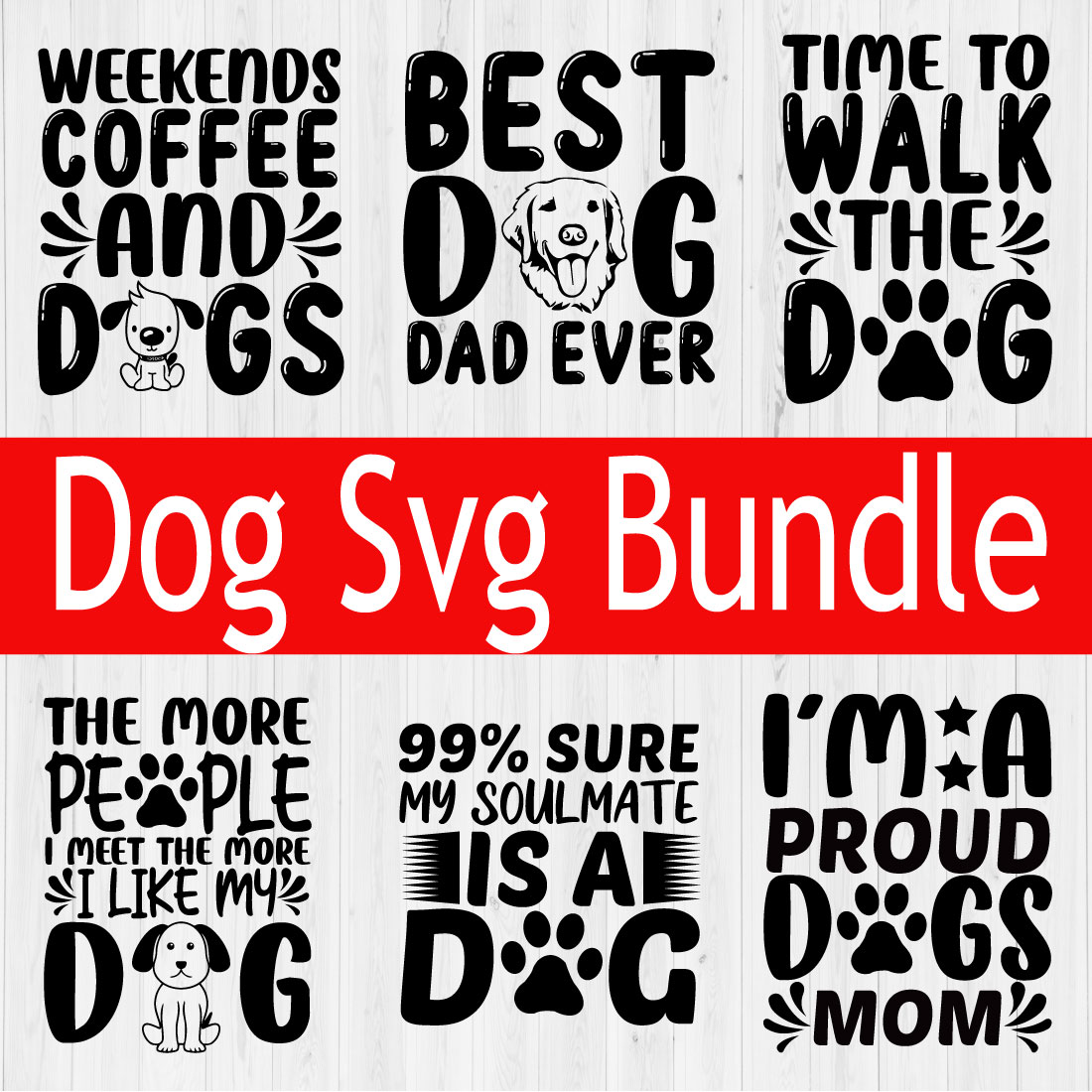 Dog Svg Typography Design Bundle Vol10 cover image.