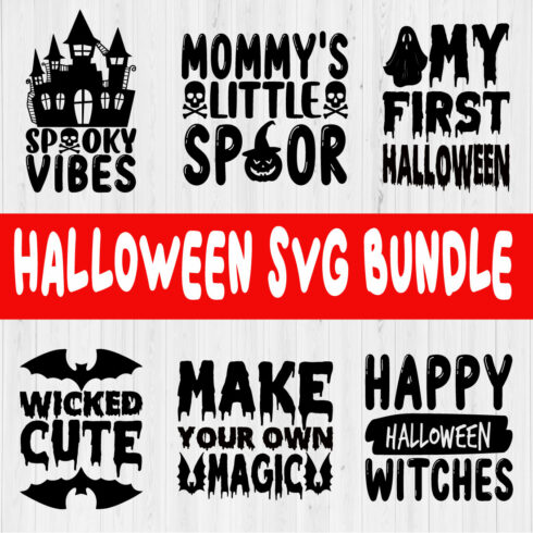 Halloween Typography Design Bundle Vol10 cover image.