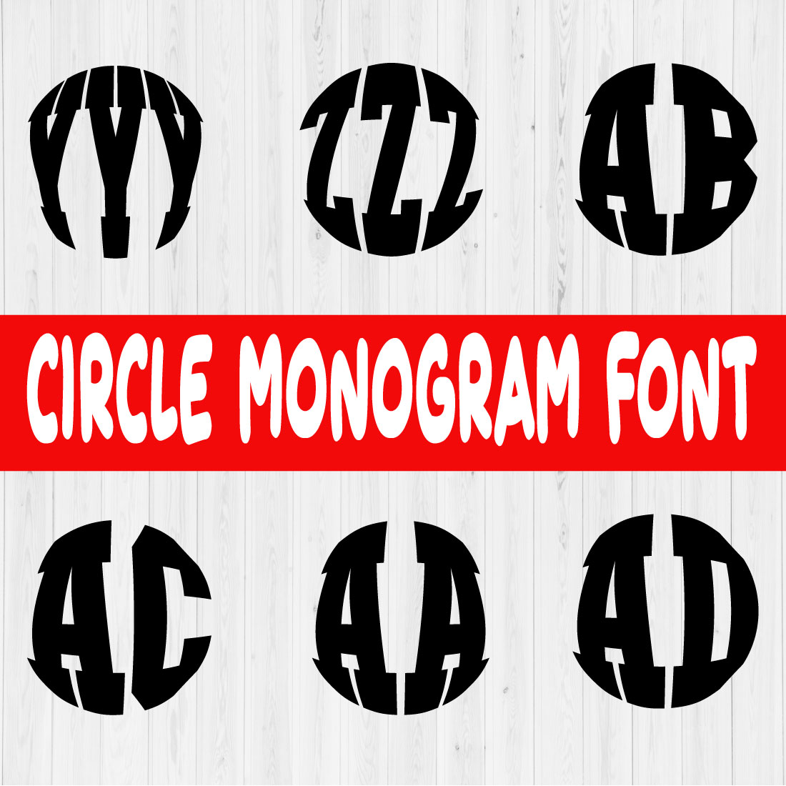 Circle Monogram Font Vol5 preview image.
