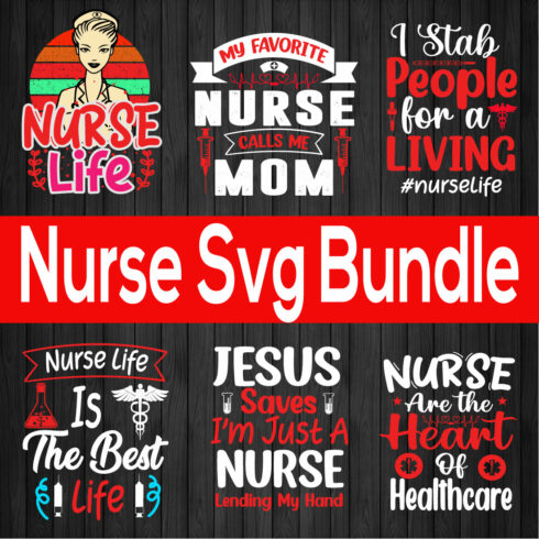 Nurse Svg Quotes Design Bundle Vol3 cover image.