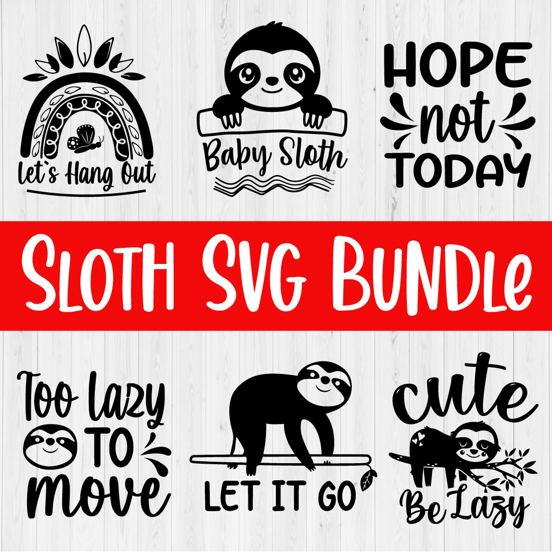 Sloth Svg Design Bundle Vol2 preview image.