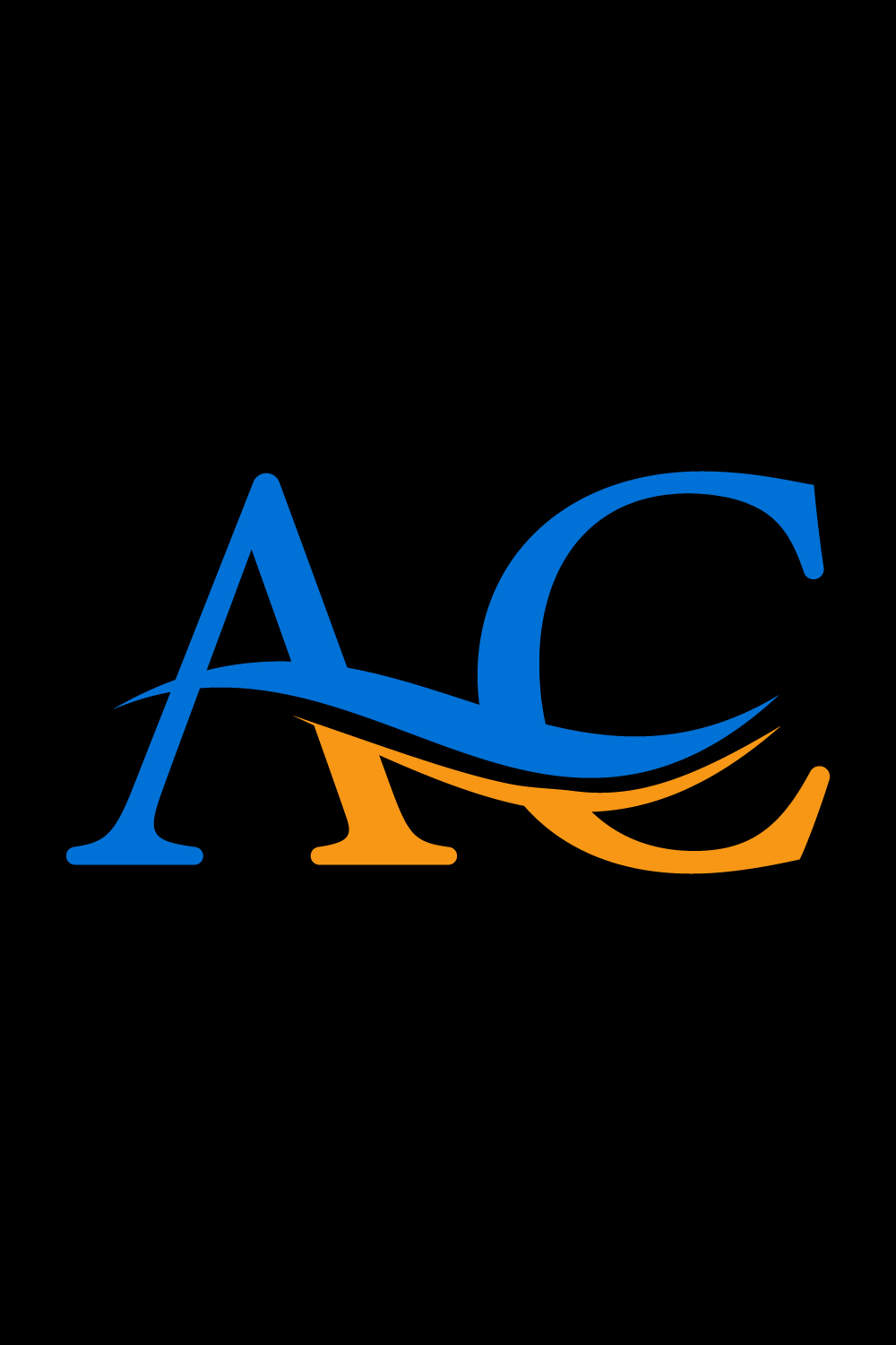 Initial AC Letter logo design, Vector design concept pinterest preview image.