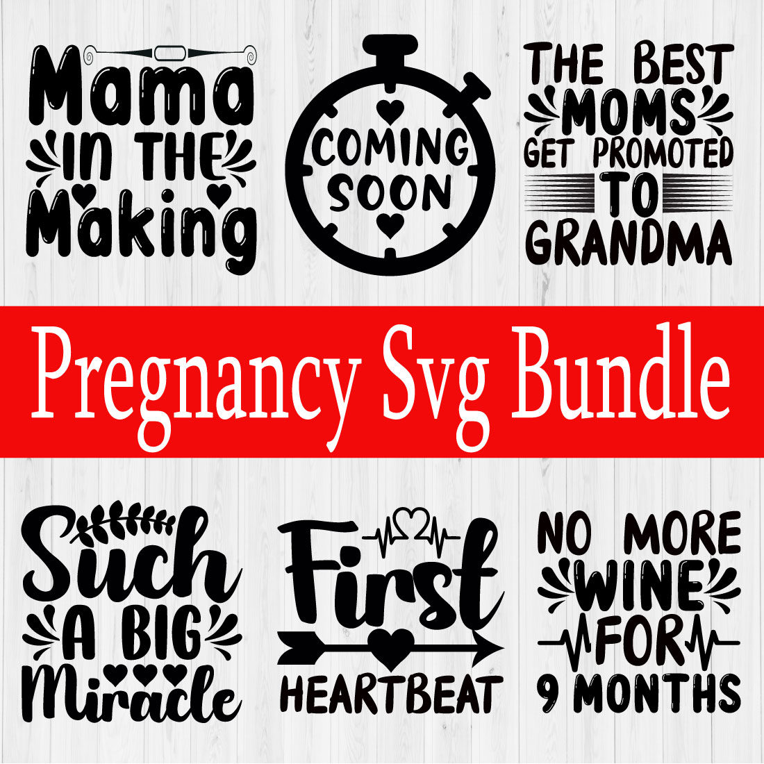 Pregnancy Svg Bundle Vol1 preview image.
