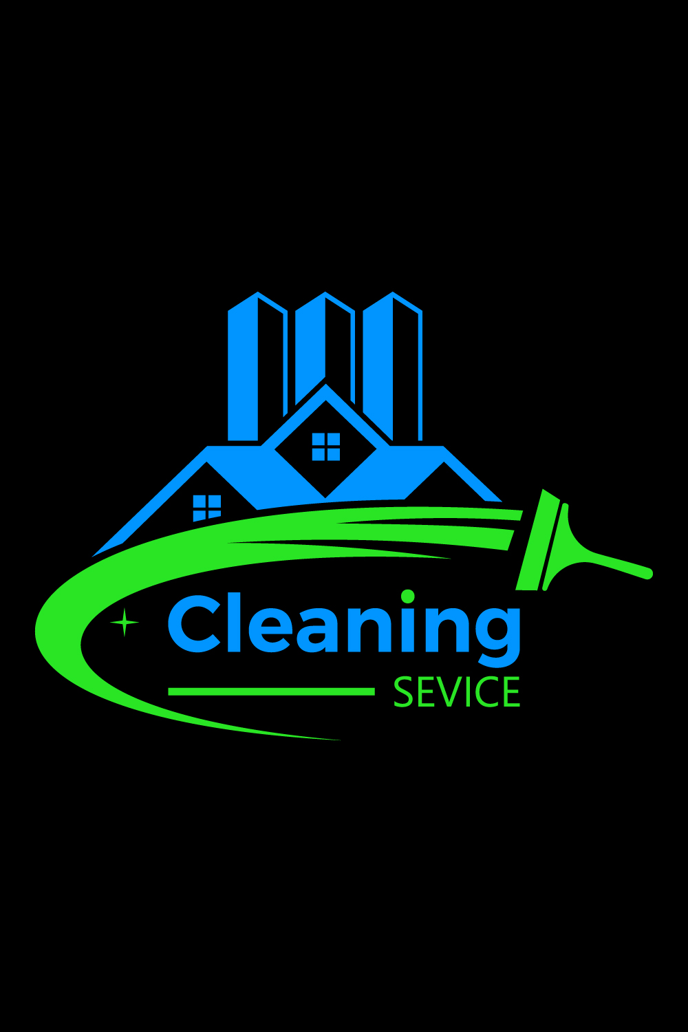 Cleaning service logo design, Vector design concept pinterest preview image.