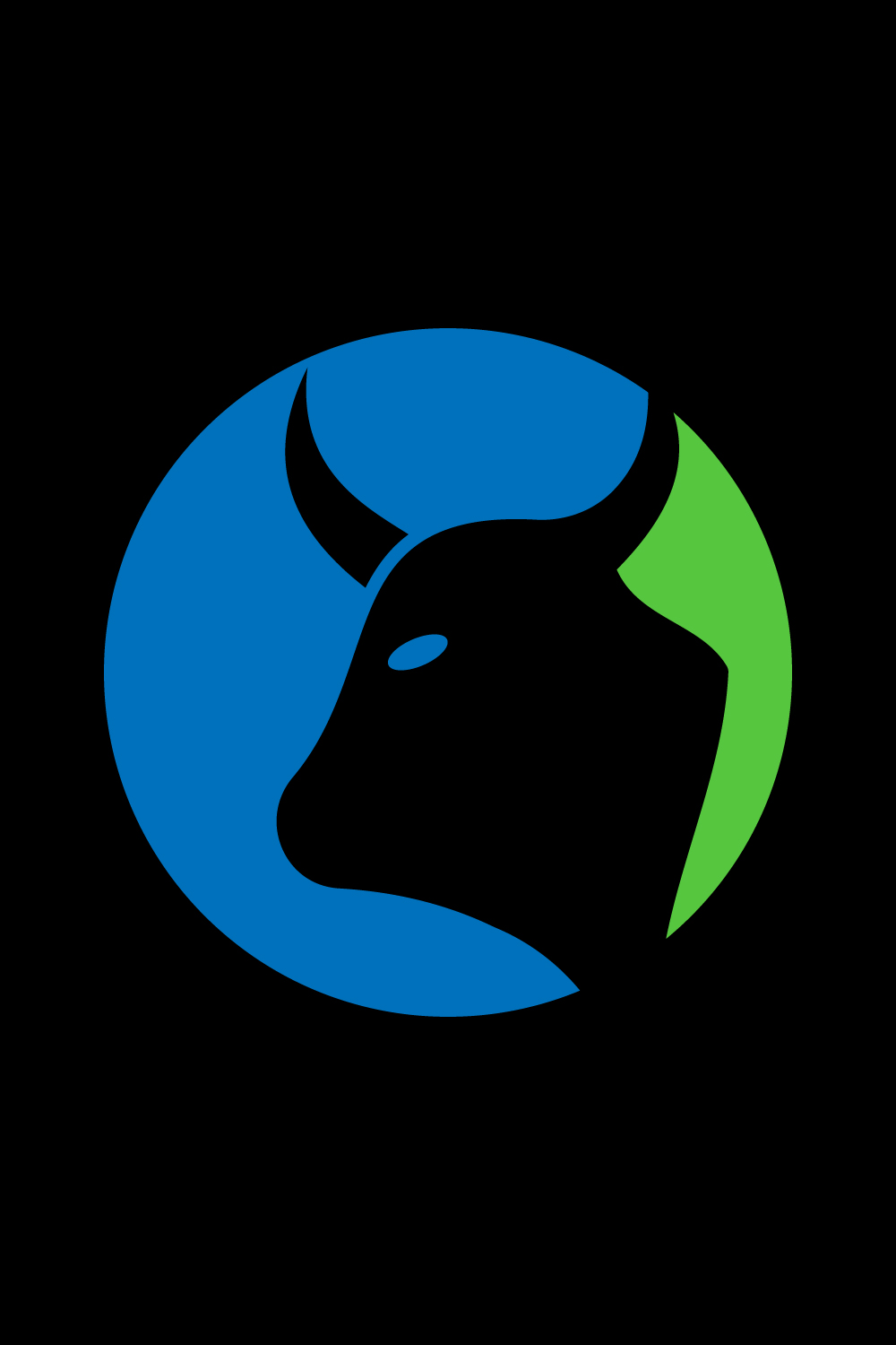 Creative Cow head logo design, Vector design template pinterest preview image.