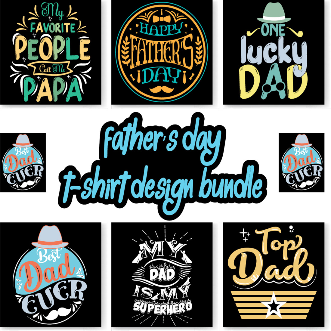 Father’s day t-shirt design bundle, Dad t-shirt design, papa t shirt preview image.