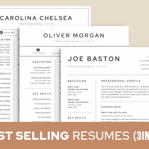 Resume/CV Template BUNDLE cover image.
