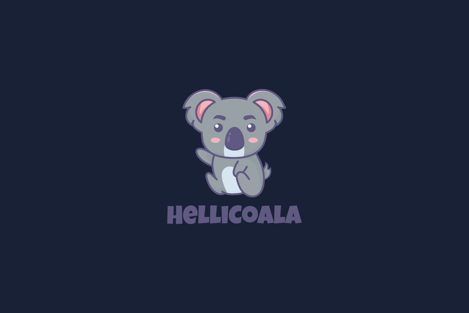 HelliKoala Logo Template preview image.