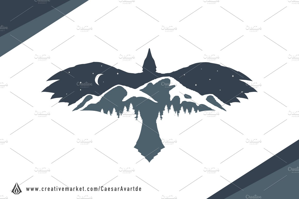 Raven Mountain Logo Template cover image.