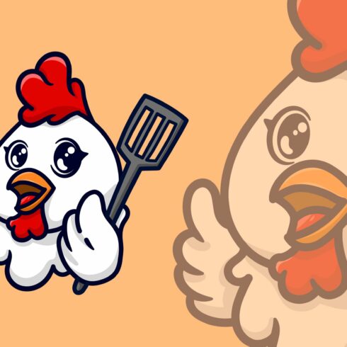 Chicken With Spatula Logo Mascot cover image.