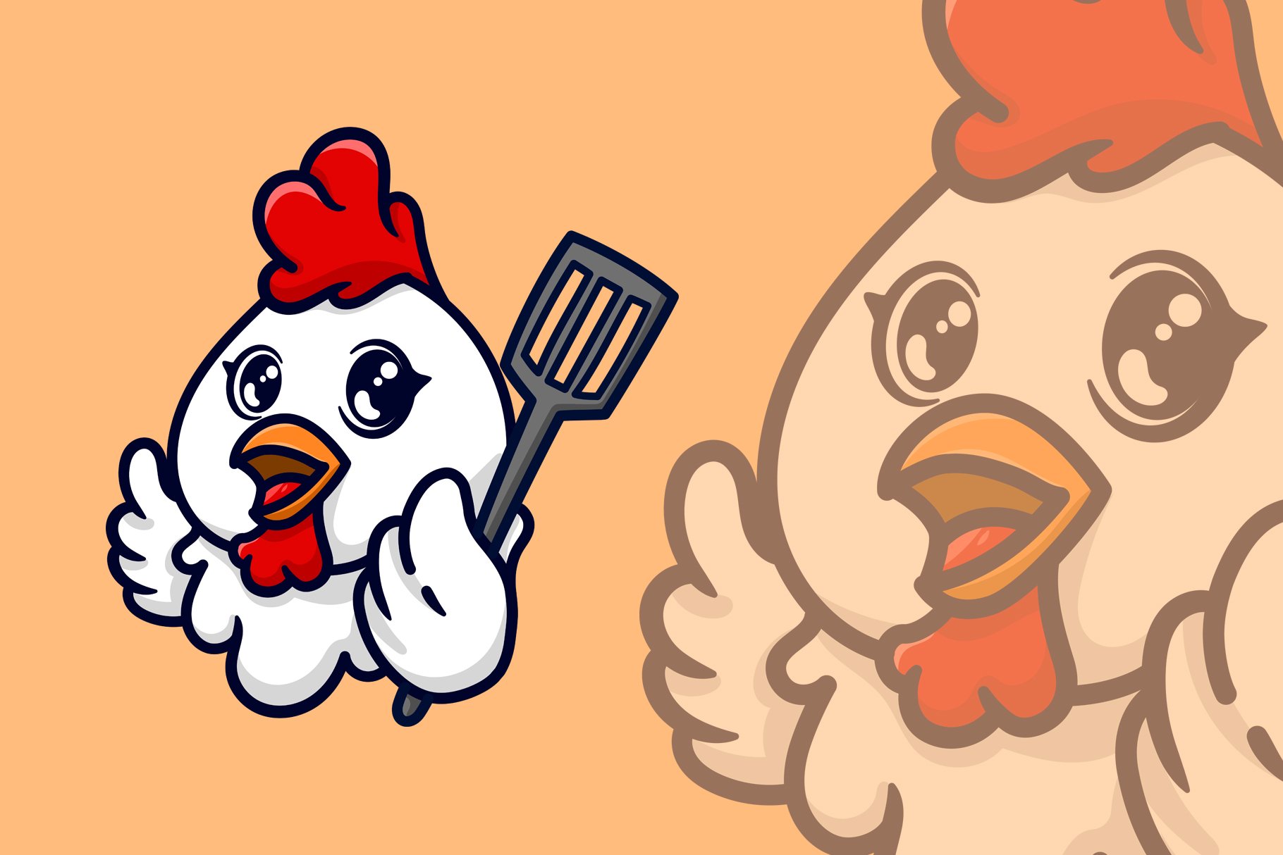 Chicken With Spatula Logo Mascot cover image.
