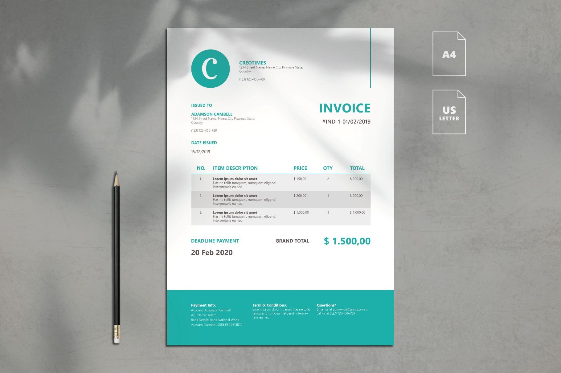 Business Invoice Template Vol. 5 cover image.