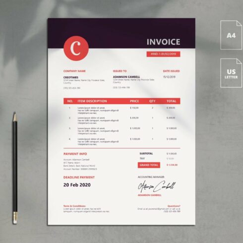 Business Invoice Template Vol. 4 cover image.