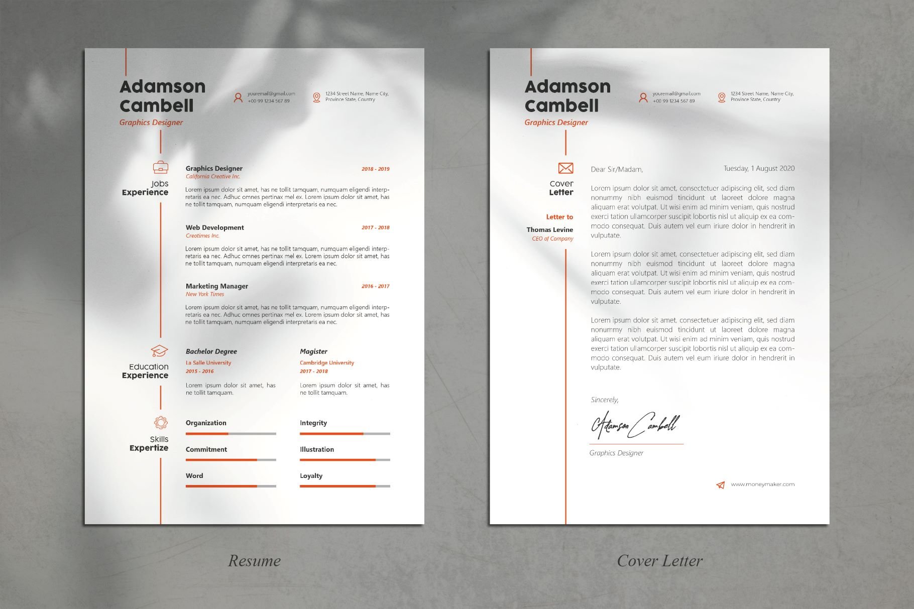 Minimalist Resume Template Vol. 9 preview image.