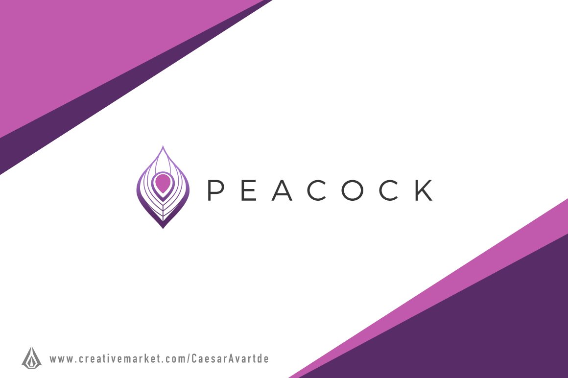 Peacock Logo Template preview image.