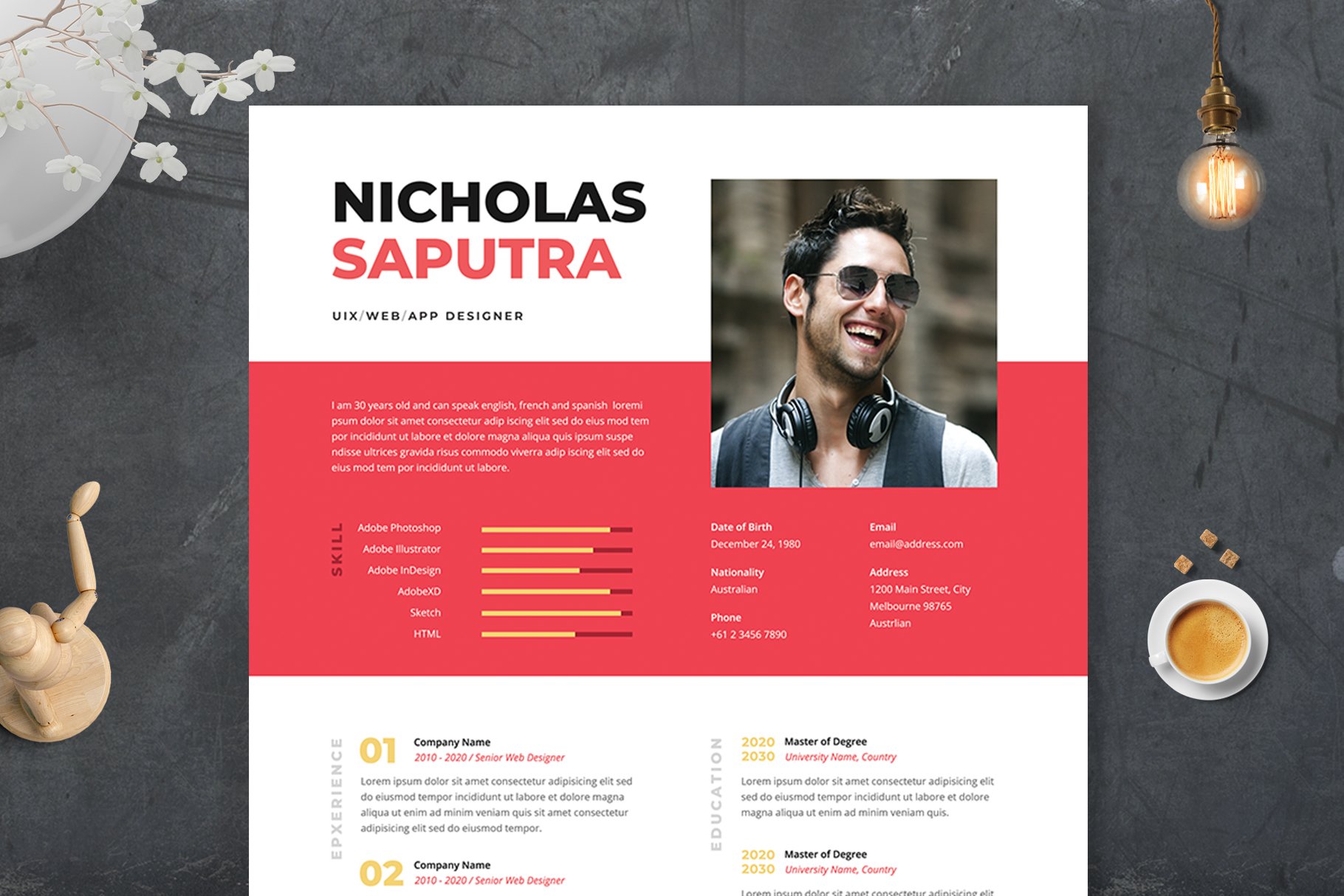 Resume CV Template 49 preview image.