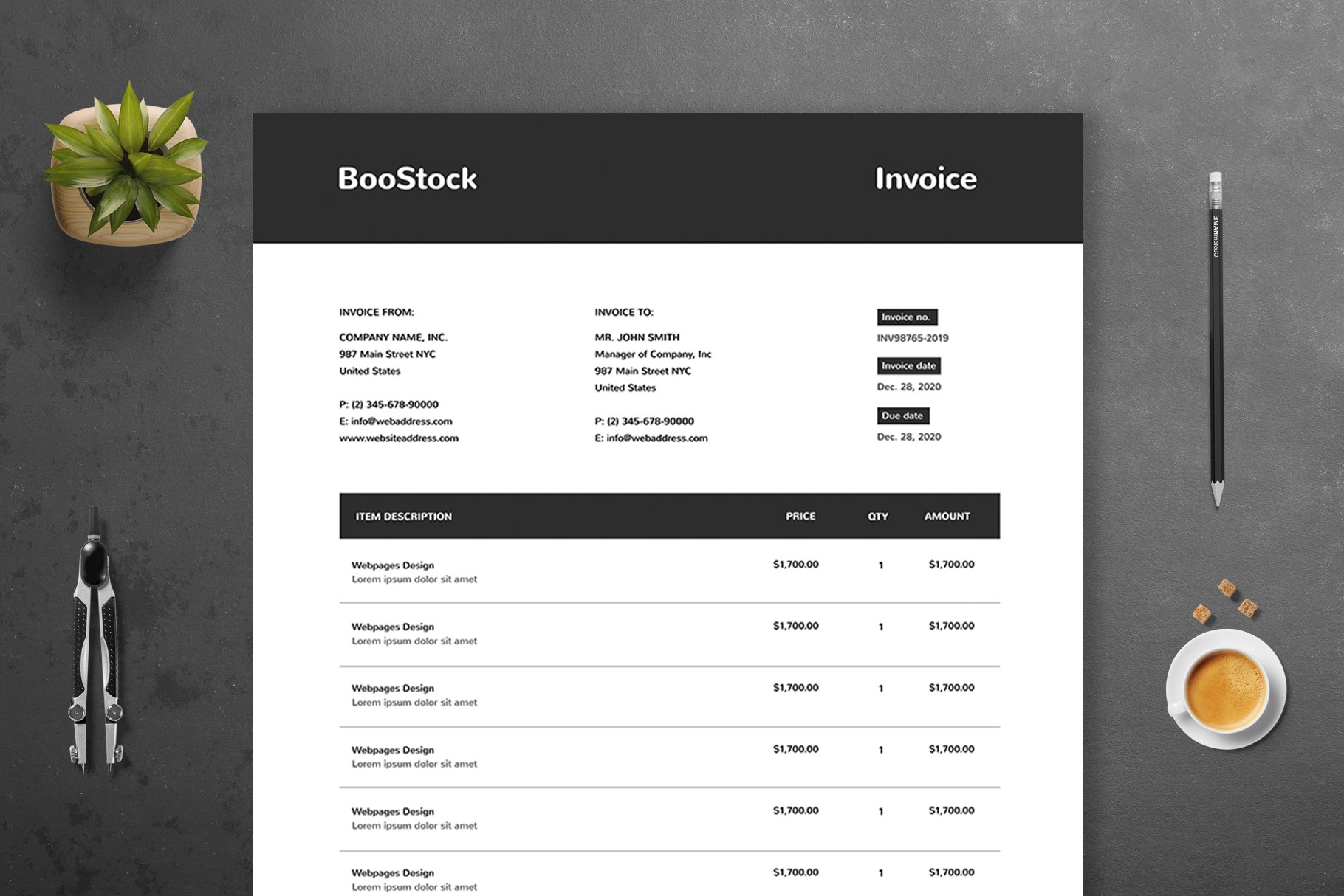 Invoice Template v.26 preview image.